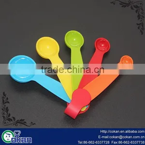 CK-S043 5Pcs Rainbow Plastic Measuring Spoons Cups Tools Set For Baking Cooking Plastic Measuring Spoon Set / Measuring Cup thumbnail-6