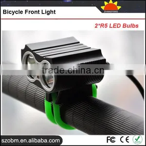 Wholesale Aluminum Alloy 2* R5 LED 4 Mode With 4*18650 Battery Pack 500 Lumens Bicycle Front Light thumbnail-1