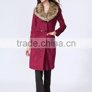 2015 Lady Garment Manufacturer Elegant Fabulous Luxury Fashion Design Women Coats Winter With Fur Collar thumbnail-4