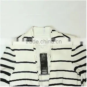 Ladies Top Fashion White and Black Striped Blazer 2015 for Autumn thumbnail-6