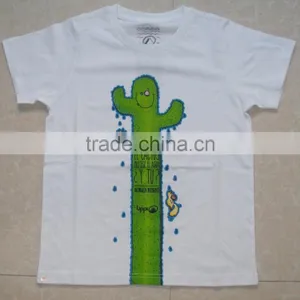 WHOLESALE KIDS SHORT SLEEVE WHITE T-SHIRT WITH WATER PRINT.100%COTTON CUSTOM PRINTED CHILDREN T-SHIRTS, thumbnail-1