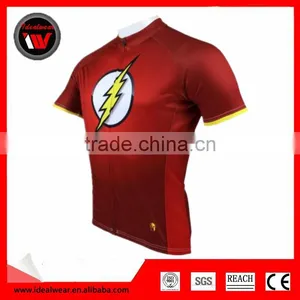 New Mens Cycling Jersey Bike Clothing Rider Shirt the Flash 2014 thumbnail-1