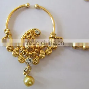 HOOP NATH Press NOSE RING GOLD PLATED thumbnail-2