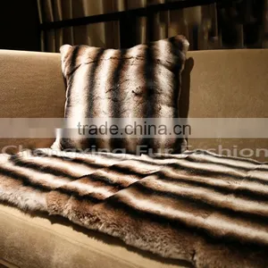 CX-D-128B New Arrival Rex Rabbit Fur Carpet/Fur Blanket thumbnail-4
