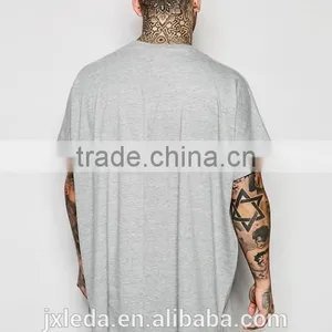 2016 Best Selling Men Oversized Step Hem Plain Crew Neck Loose T-shirt China OEM Manufacturers thumbnail-2