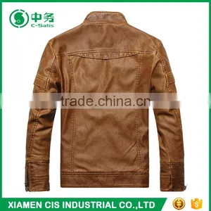 Top Quality Winter Windproof Man Black Faux Leather Motorcycle Jacket thumbnail-5