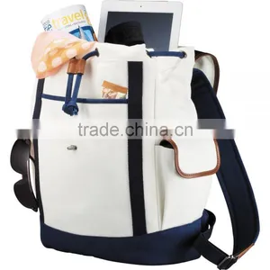 Cutter & Buck Legacy Cotton Backpack - Made From Genuine Saddle Leather, Cotton Canvas and Comes With Your Logo. thumbnail-3