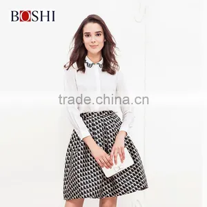 2015 Sweet Ladies White Chiffon Embroidery Women Shirts Design thumbnail-3