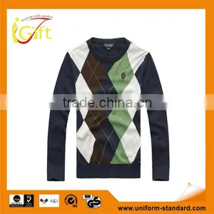 2014 Hot Sell Wholesale High Quality Fashionable Checked Pullover Sweater thumbnail-1