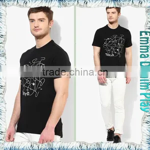 Latest Men's Printed Combed Cotton O Neck T Shirts thumbnail-4