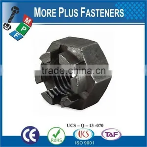 Made in Taiwan Brass Plated Stainless Steel Black Phosphate Half Castle Nut thumbnail-5