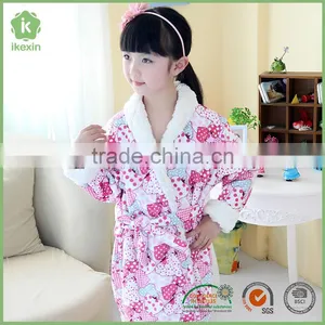 Cute Children Keep Warm Flannel 100% Polyester Bathrobe thumbnail-1