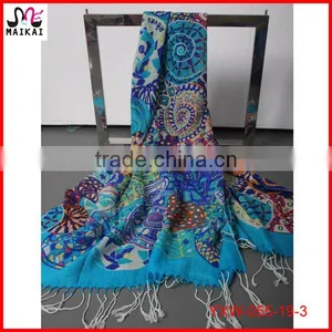 Fashionable New Design Circle Printed Wool Scarf for Women thumbnail-3