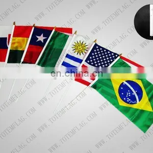 Custom Made OEM Sports Football Polyester Hand Held Flag of European Cup,World Cup thumbnail-1