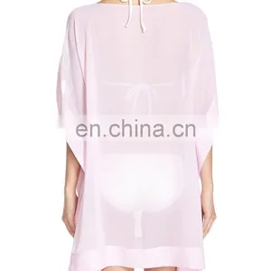 C36 Loose Fit Flower Pattern Print Kaftan Beach Cover Up Tunic thumbnail-2