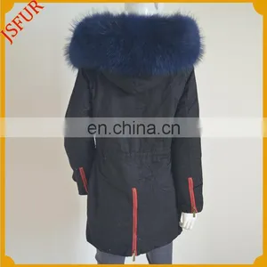 Jsfur Wholesale Hot Style Cotton Fabric Winter Women Parka With Fur thumbnail-3