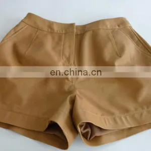 2015 New Style Sheep Leather Short Pants in YKK Zipper in Front thumbnail-1