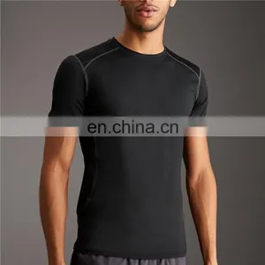 Black Stretch Short Sleeve Sports Custom Tee Shirt thumbnail-1