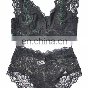 Multi Color Transparent Full Lace Bra Panty Set thumbnail-3