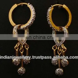 Cz Earrings Manufacturer , Cz Jewellery, Cubic Zircon Ear Jewelry Custom Design Making thumbnail-2