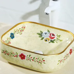 Home Design Oval Luxury Ceramic Countertop Ceramic Black Color Art Basin Sink thumbnail-3