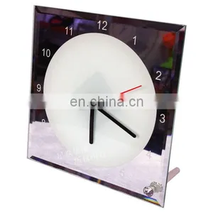 Glass Frame Clock With Stand Blank Sublimation Glass Photo Frame With Clock thumbnail-1