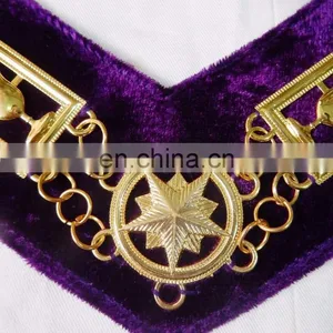 MASONIC REGALIA OES ORDER OF EASTERN STAR GOLDEN METAL CHAIN COLLAR thumbnail-3