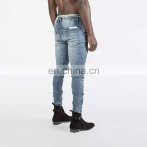 DiZNEW Italian Mens Strange Straight Leg Fit Stylish Jeans Men thumbnail-3