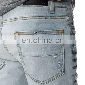 DiZNEW Tiger Pattern Destruction Skinny Denim Jeans Men for Male thumbnail-6