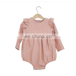 Infants & Toddler Clothes Full Sleeve Ruffle Princess Baby Girls Linen Romper thumbnail-1