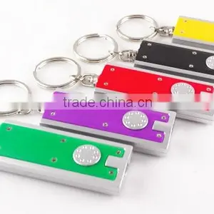 Promotional Logo Printed Rectangle LED Flashlight Keychain Quality Choice thumbnail-3