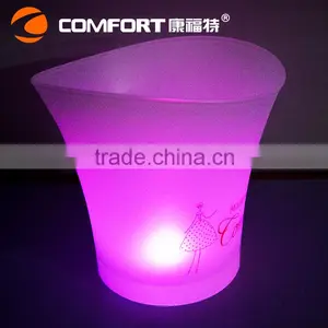 Color Changeable Champagne Tub Frosted Plastic Ice Bucket Cooler thumbnail-5