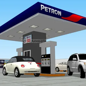 LF Steel Structure Gas Station Canopy Construction Price For Petrol Station Canopy thumbnail-3