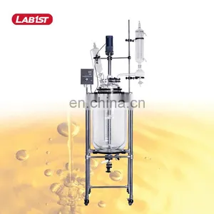 Used Reaction Vessel Jacket Pyrex Glass Cylindrical Vertical Pyrolysis Glass Reactor thumbnail-1