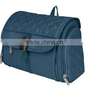 Popular Desisgn Unisex Cosmetic Toiletry Bag for Travel,blue Quilted Polyester Hanging Toiletry Cosmetic Bags thumbnail-3