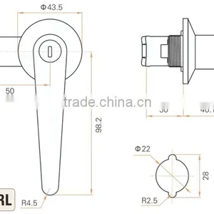 CE RoHS 2015 FEILEI MS310-1 Wenzhou Wholesale Zinc Alloy High Quality Cabinet L Handle Latch Lock With Key Set thumbnail-5