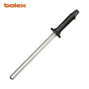 Sharpening Steel Sharpeners Rods Polished Butchers Knife Oval Round Diamond Professional Chef's Steel thumbnail-5