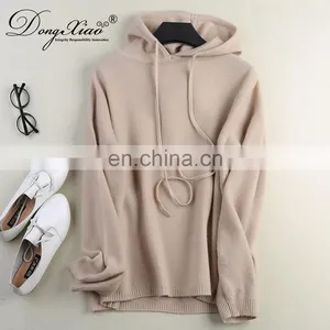 Fahion Spring and Autumn Drawstring Women's Keep Warm Cashmere Sweater Knit Hoodies thumbnail-2