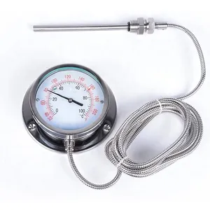 100mm 0-650C Industrial Stainless Steel Steam Vapor Capillary Type Mechanical Temperature Gauge Gas Pressure Thermometer thumbnail-3