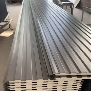 Metal Exterior Wall Sandwich Panel 0.6mm Thickness Rockwool Core Fireproof for Industrial Building thumbnail-4