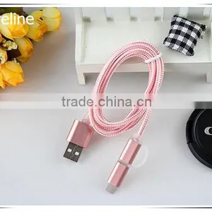 Dual Differ Usb Nylon Braid Data Cable for OPPO R9/N1/A53 thumbnail-4