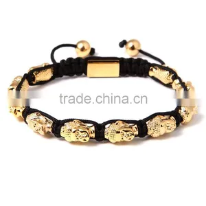 2016 New Fashion Bead Bracelet With Buddha Head Charm Bracelet Black Bracelet Wrap Bracelet thumbnail-2
