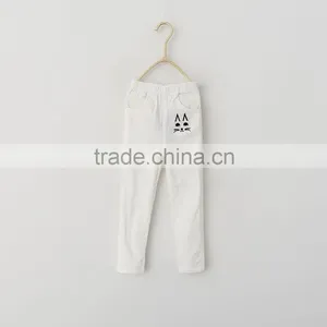 New Cute Baby Girl Clothes 2016 New Summer Girl Cream Color Pants Lovely Little Girl Cats Trousers Pencil Pants thumbnail-5