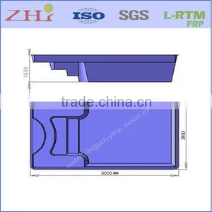 One Piece FRP Fibreglass Swimming Pool(L8.0MxW3.9M) Quality Choice thumbnail-4