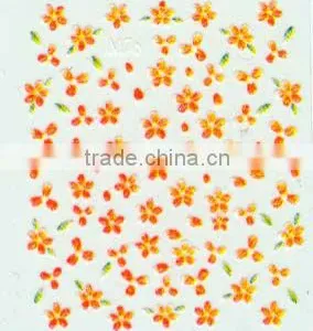 Orange Yellow Flower Wedding Nail Stickers thumbnail-1