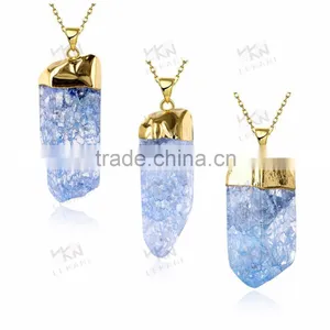 Nice Irregular Shaped Blue Stone Necklace, Natural Stone Statement Necklace thumbnail-1