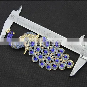 Wholesale Costume Jewelry China Peacock Crystal Peacock Brooches Blue Cheap thumbnail-5