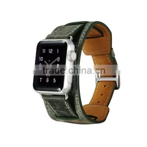 ICARER Double Bukle Genuine Leather Watch Band For 38mm Apple Watch Bracelet With 3 Wear Method With Watchband Connector MT-4831 thumbnail-4