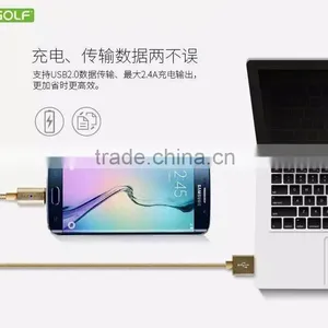 GOLF 1.2M Metal Maghetic Micro Data and Charge Cable LED Light 2.4A Weave Cable for Android Mobile Phone thumbnail-5
