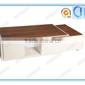 Modern Mdf White and Walnut Living Room tv Stand Cabinet Design Expansion TV Stand 1450F thumbnail-3